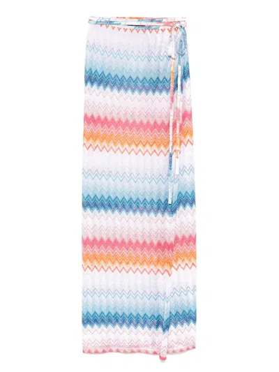 Missoni Zigzag-woven Wrap Maxi Skirt In Multicolor