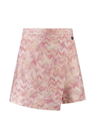 Missoni Kids' Zigzag Wrap Skirt In Neutral