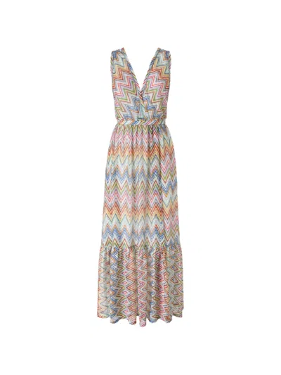 Missoni Zigzag-knit Beach Dress In Blue