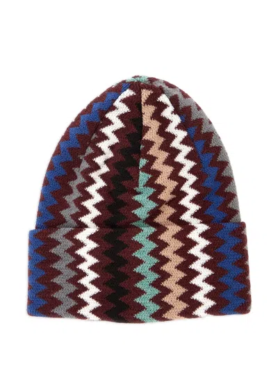 Missoni Zigzag-knit Beanie Hat In Animal Print
