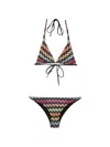 Missoni Chevron-pattern Triangle Bikini Set In Black