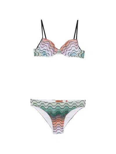 Missoni Zigzag-knit Bikini In Multi