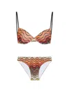 Missoni Patterned Metallic-knit Bikini In Orange