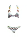 Missoni Zigzag Pattern Bikini In White
