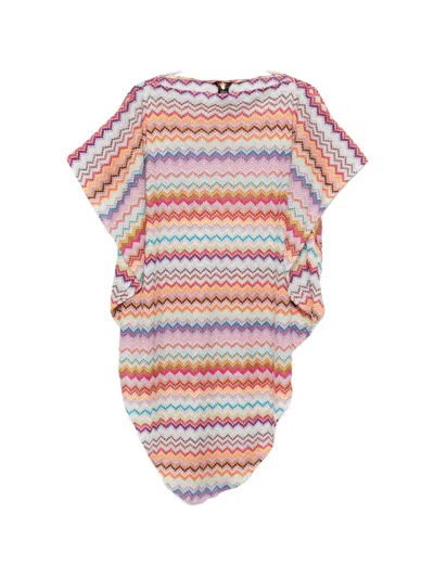 Missoni Zigzag-knit Boat-neck Poncho In Multi