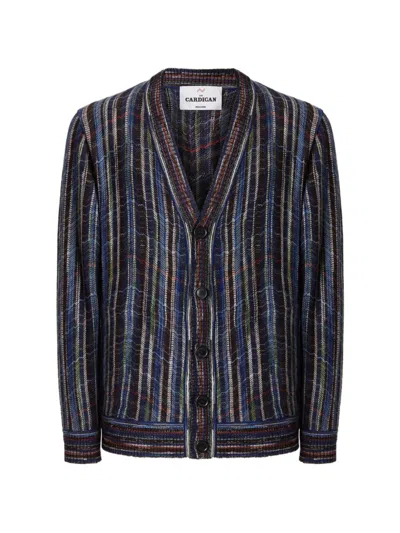 Missoni Zigzag-knit Button-up Cardigan In Blue