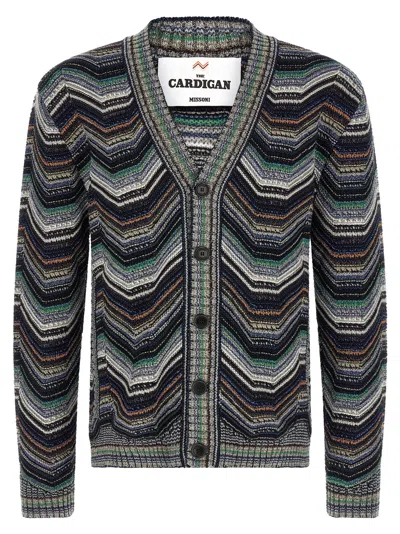 Missoni Zigzag-knit Cardigan In Charcoal