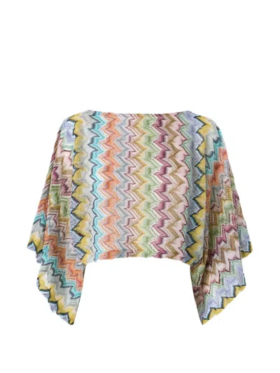 Missoni Zigzag-knit Cropped Beach Top In Multi