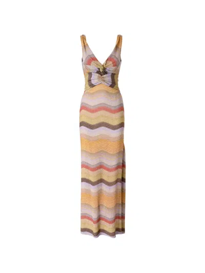 Missoni Zigzag-knit Cut-out Dress In Multi
