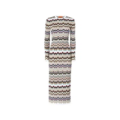 Missoni Zigzag-knit Dress In White/black