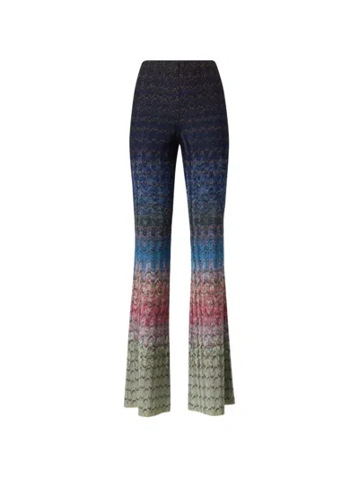 Missoni Zigzag-knit Flared Trousers In Multi
