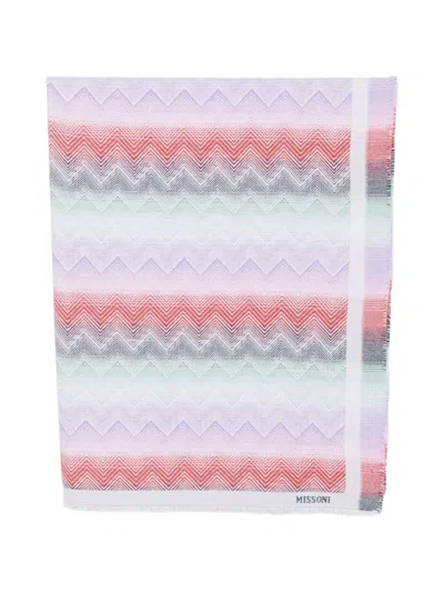 Missoni Zigzag-knit Frayed Scarf In Multi