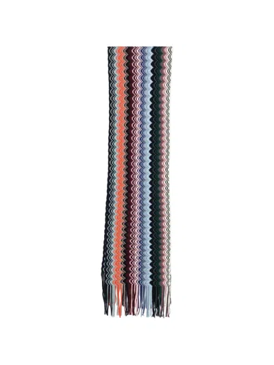 Missoni Zigzag-knit Fringed Scarf In White