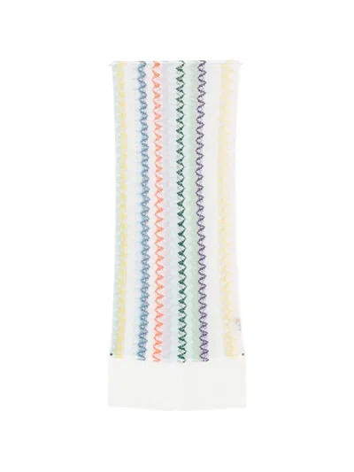 Missoni Zigzag-knit Fringed Scarf In Multi