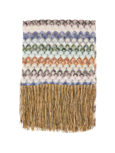 Missoni Zigzag-knit Fringed Scarf In Multi