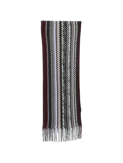 Missoni Zigzag-knit Fringed Scarf In Multi