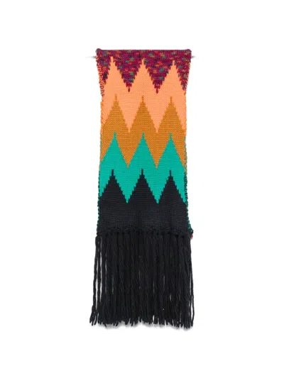 Missoni Zigzag-knit Fringed Scarf In Red