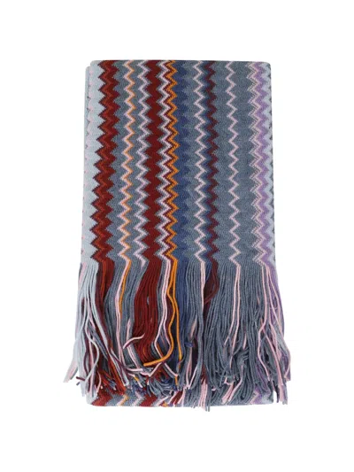 Missoni Zigzag-knit Fringed Scarf In Yellow