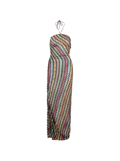 Missoni Zigzag-knit Halterneck Cover-up In Multi