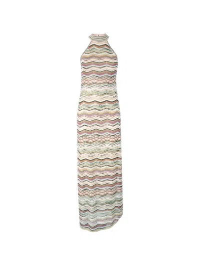 Missoni Zigzag-knit Halterneck Dress In Multi