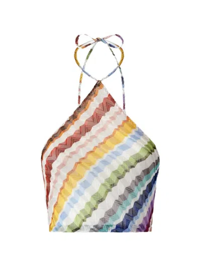 Missoni Zigzag-knit Halterneck Top In Multi