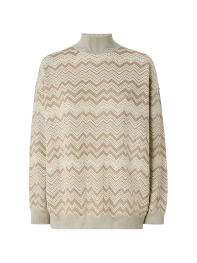 Missoni Zigzag-knit High-neck Sweater In Gray