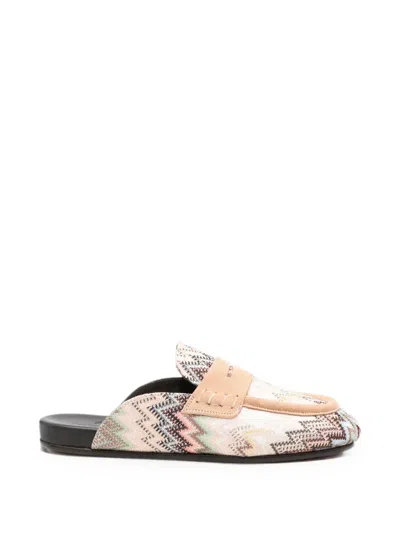 Missoni Zigzag-knit Loafers In Neutral