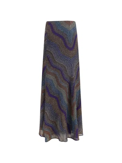 Missoni Zigzag-knit Maxi Skirt In Brown