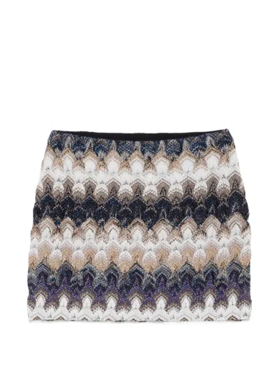 Missoni Zigzag-knit Metallic Mini Skirt In Multi