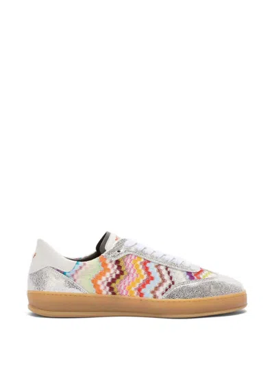 Missoni Zigzag-knit Metallic-effect Sneakers In Multi