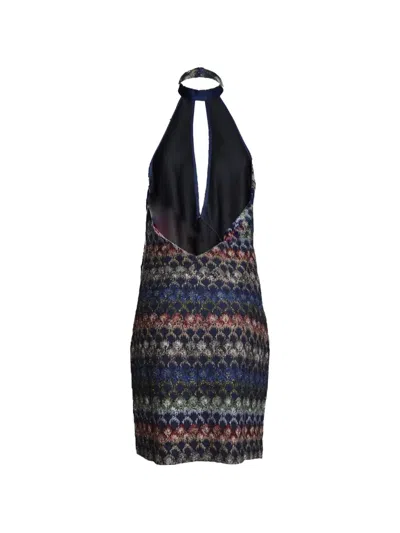 Missoni Zigzag-knit Mini Dress In Blue