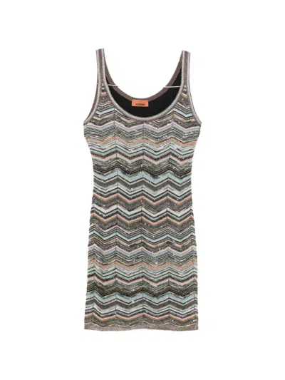 Missoni Zigzag-knit Mini Dress In Multi