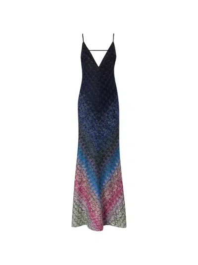Missoni Striped Crochet-knit Maxi Dress In Multi