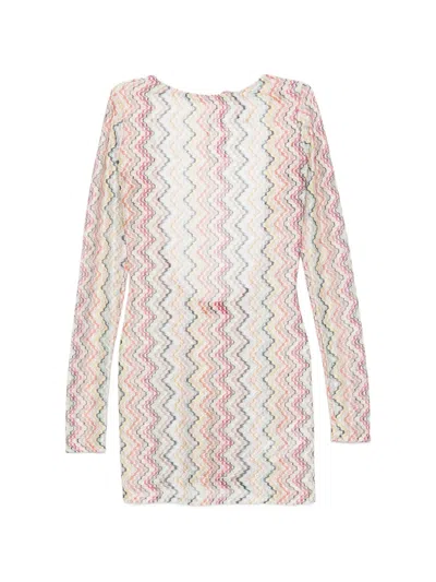Missoni Zigzag-knit Open-back Dress In Neutral