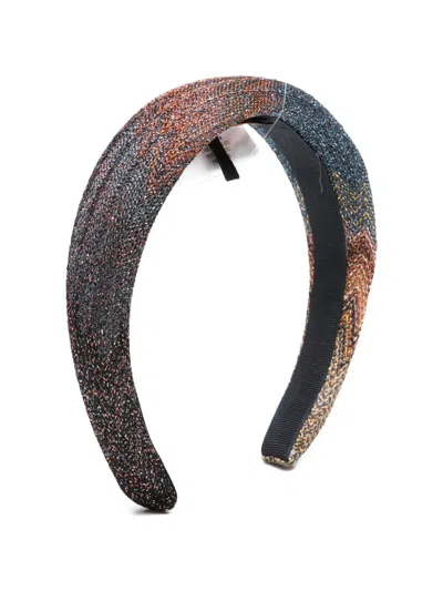 Missoni Kids' Zigzag-knit Padded Headband In Blue