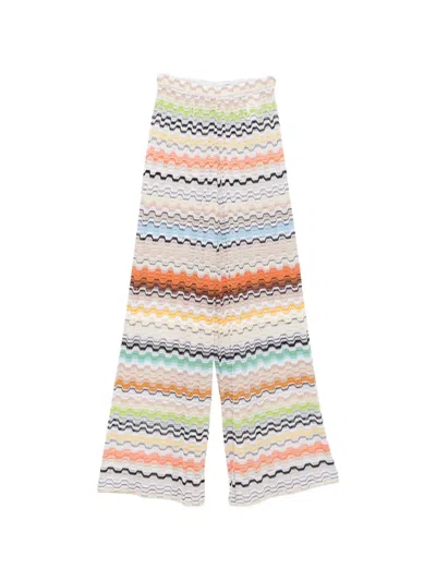 Missoni Striped Crochet-knit Wide-leg Pants In Multi