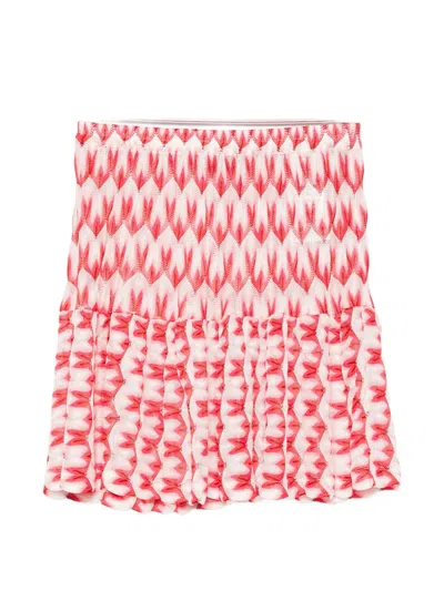 Missoni Mini Skirt In Floral-pattern Viscose In Pink