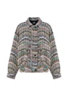 Missoni Oversized Bomber Jacket In Chevron Knit With Sequins In Multi