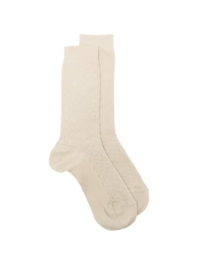 Missoni Zigzag-knit Socks In Neutral