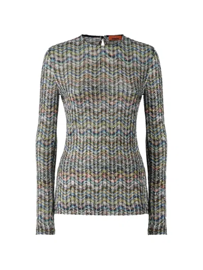 Missoni Zigzag-knit Sweater In Blue