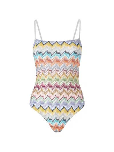 Missoni Zigzag-knit Swimsuit In Multi