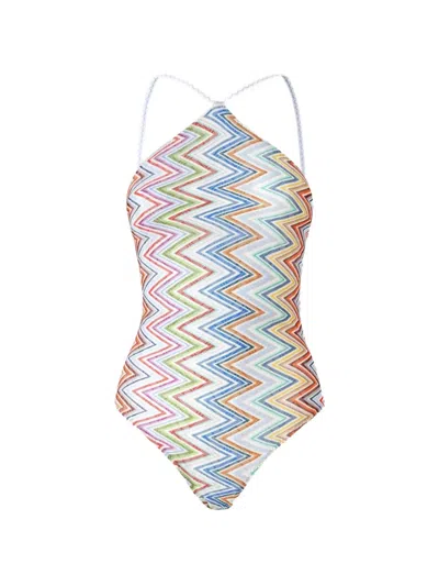 Missoni Zigzag-knit Swimsuit In Multi