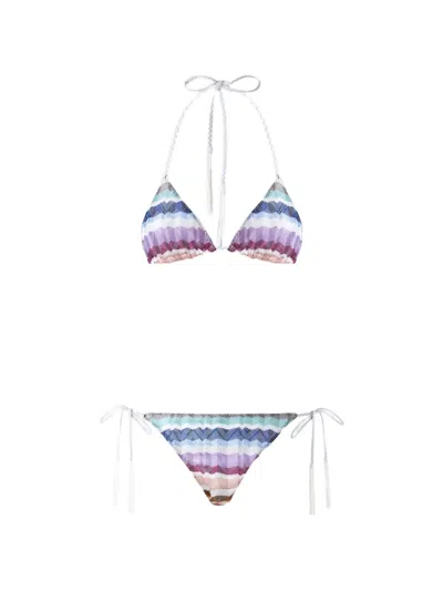 Missoni Zigzag-knit Tassel-detail Bikini In Multi