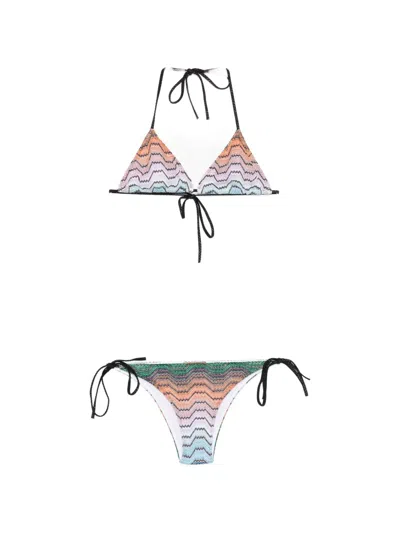 Missoni Zigzag-knit Triangle Bikini In Multi
