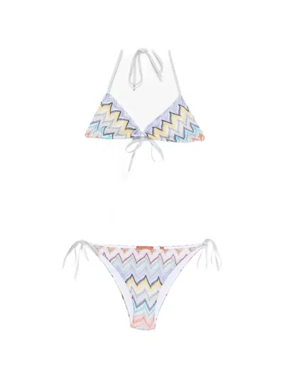 Missoni Zigzag-knit Triangle Bikini In Multi