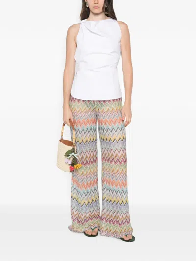 Missoni Zigzag-knit Trousers In Multi