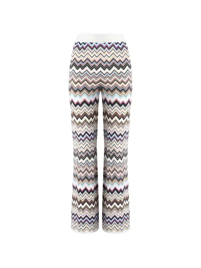 Missoni Zigzag-knit Trousers In Multi