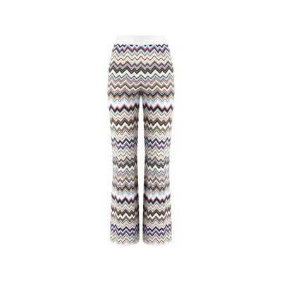 Missoni Zig Zag Motif Wool Trousers In Multi