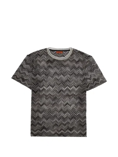 Missoni Zigzag Knit T-shirt In Animal Print