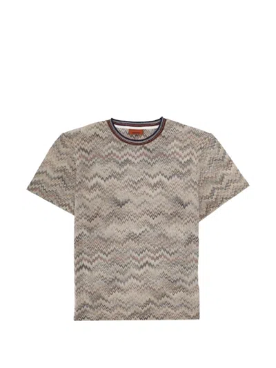 Missoni Zigzag-knit T-shirt In Neutral